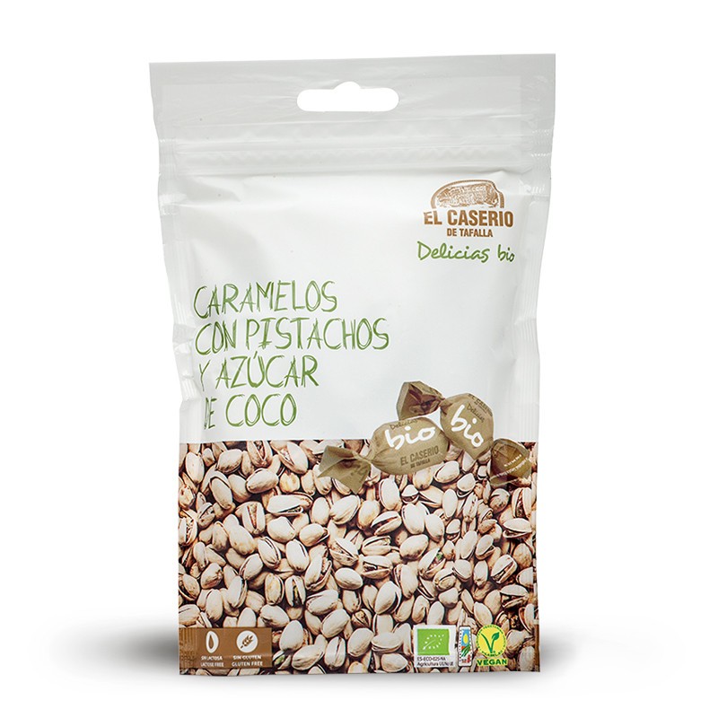 Caramelo Bio con pistachos y azúcar de coco